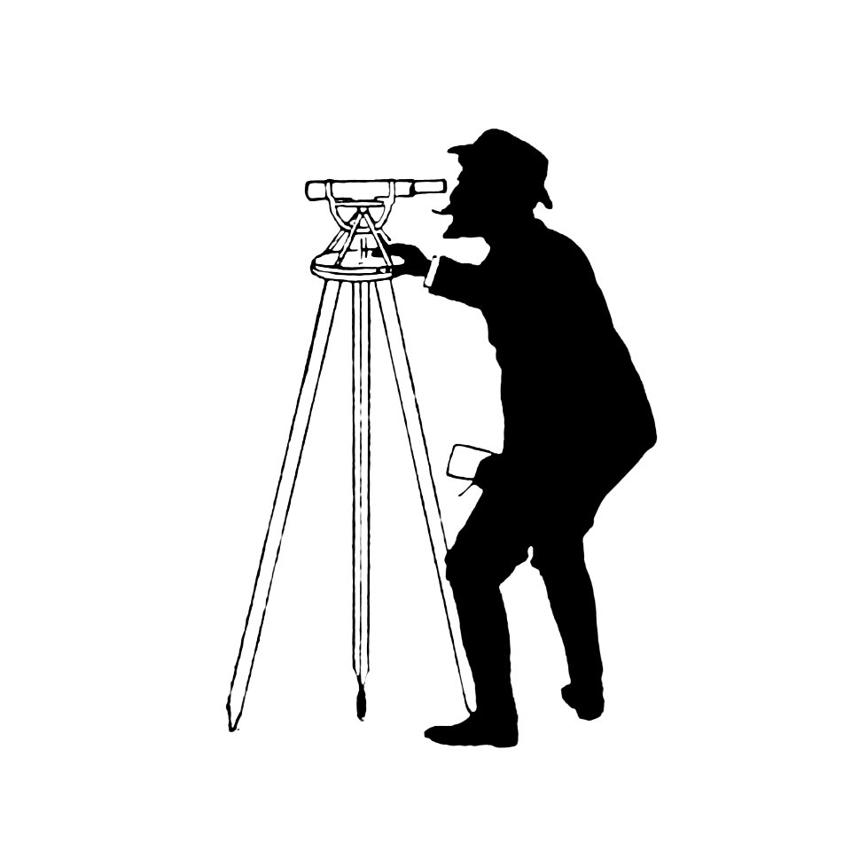 Man silhouette looking through a telescope from Mr.Grant Allen's New Story Michael's Crag With Marginal Illustrations in Silhouette, etc published by Leadenhall Press (1893).. Free illustration for personal and commercial use.