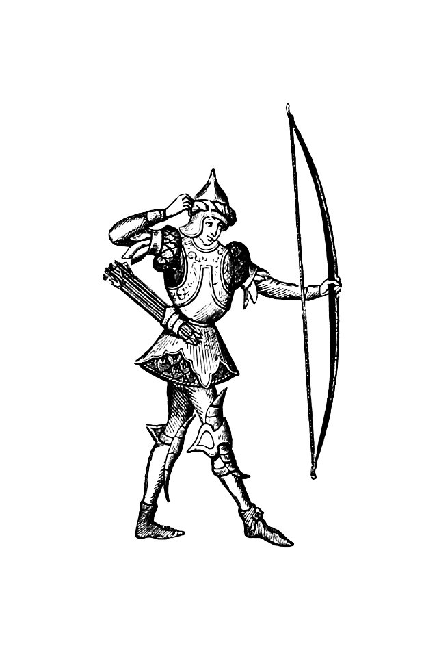 Prince's archer from Les Chroniqueurs de l'Histoire de France Depuis les Origines Jusqu'au XVIe Siècle (1884) published by Henriette de Witt.