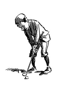 Golfer from The Z.Z.G or Zig Zag Guide Round And About The Bold And Beautiful Kentish Coast... Illustrated by Philip William May (1897).. Free illustration for personal and commercial use.