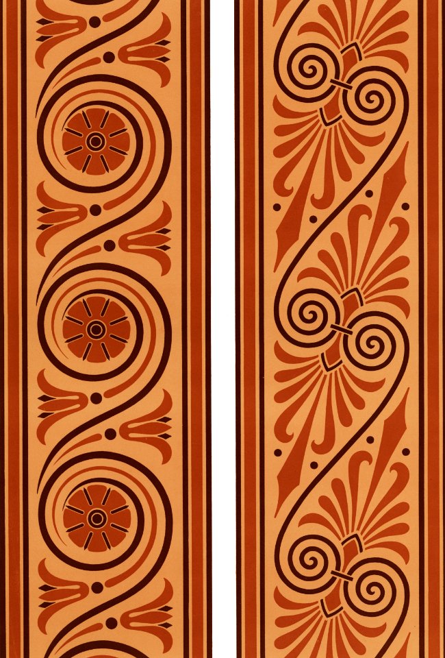 Greek pattern from The Practical Decorator and Ornamentist (1892) by G.A Audsley and M.A. Audsley. Digitally enhanced from our own original first edition of the publication.