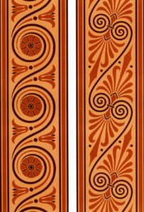 Greek pattern from The Practical Decorator and Ornamentist (1892) by G.A Audsley and M.A. Audsley. Digitally enhanced from our own original first edition of the publication.. Free illustration for personal and commercial use.