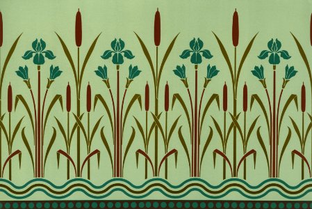 Floral pattern from The Practical Decorator and Ornamentist (1892) by G.A Audsley and M.A. Audsley. Digitally enhanced from our own original first edition of the publication.. Free illustration for personal and commercial use.