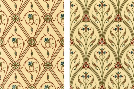 Medieval pattern from The Practical Decorator and Ornamentist (1892) by G.A Audsley and M.A. Audsley. Digitally enhanced from our own original first edition of the publication.