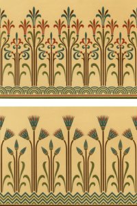 Neo-Grec pattern from The Practical Decorator and Ornamentist (1892) by G.A Audsley and M.A. Audsley. Digitally enhanced from our own original first edition of the publication.. Free illustration for personal and commercial use.