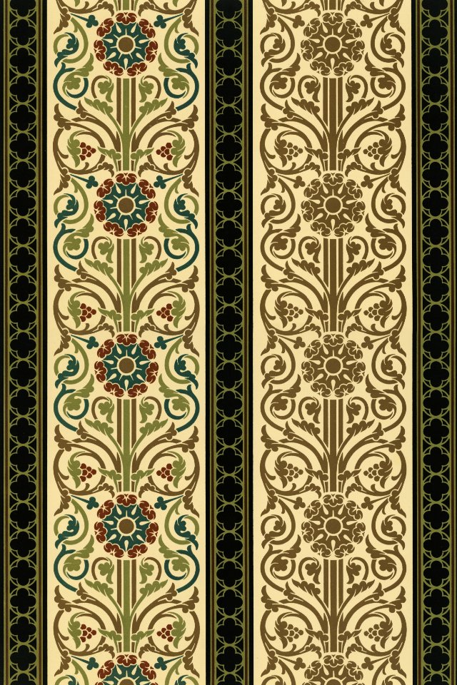 Medieval pattern from The Practical Decorator and Ornamentist (1892) by G.A Audsley and M.A. Audsley. Digitally enhanced from our own original first edition of the publication.