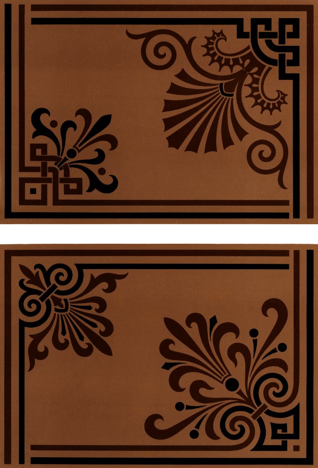 Neo-Grec pattern from The Practical Decorator and Ornamentist (1892) by G.A Audsley and M.A. Audsley. Digitally enhanced from our own original first edition of the publication.
