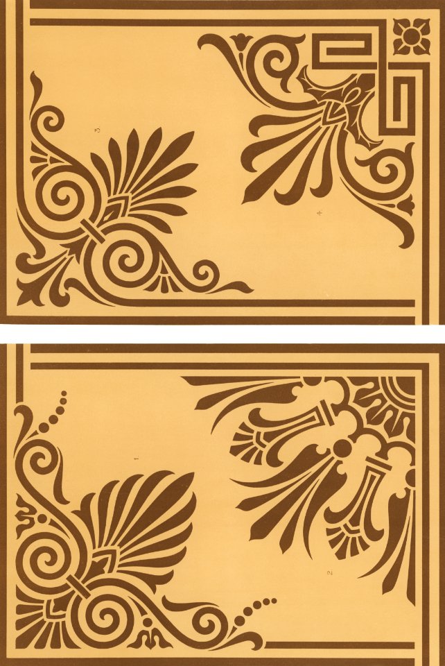 Antique Greek pattern from The Practical Decorator and Ornamentist (1892) by G.A Audsley and M.A. Audsley. Digitally enhanced from our own original first edition of the publication.