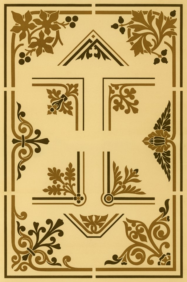 Medieval pattern from The Practical Decorator and Ornamentist (1892) by G.A Audsley and M.A. Audsley. Digitally enhanced from our own original first edition of the publication.