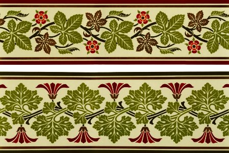 Floral pattern from The Practical Decorator and Ornamentist (1892) by G.A Audsley and M.A. Audsley. Digitally enhanced from our own original first edition of the publication.