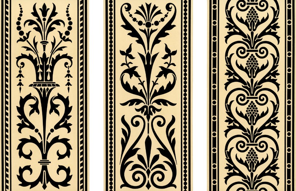 Antique Renaissance pattern from The Practical Decorator and Ornamentist (1892) by G.A Audsley and M.A. Audsley. Digitally enhanced from our own original first edition of the publication.