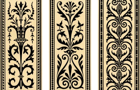 Antique Renaissance pattern from The Practical Decorator and Ornamentist (1892) by G.A Audsley and M.A. Audsley. Digitally enhanced from our own original first edition of the publication.