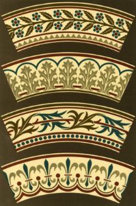Renaissance pattern from The Practical Decorator and Ornamentist (1892) by G.A Audsley and M.A. Audsley. Digitally enhanced from our own original first edition of the publication.. Free illustration for personal and commercial use.