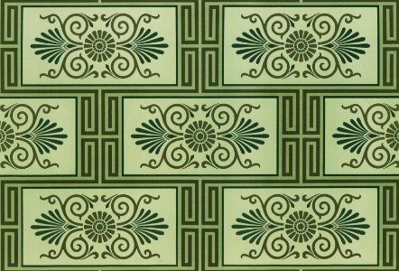 Greek brick pattern from The Practical Decorator and Ornamentist (1892) by G.A Audsley and M.A. Audsley. Digitally enhanced from our own original first edition of the publication.. Free illustration for personal and commercial use.
