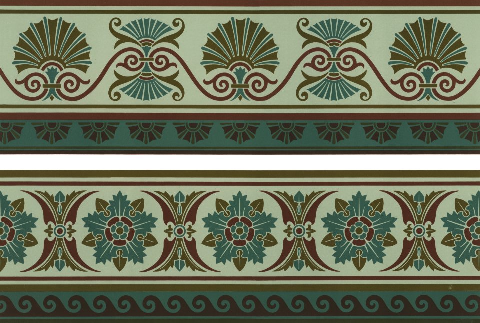 Neo-Grec antique pattern from The Practical Decorator and Ornamentist (1892) by G.A Audsley and M.A. Audsley. Digitally enhanced from our own original first edition of the publication.