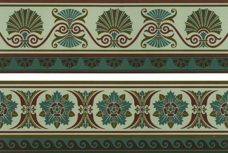 Neo-Grec antique pattern from The Practical Decorator and Ornamentist (1892) by G.A Audsley and M.A. Audsley. Digitally enhanced from our own original first edition of the publication.. Free illustration for personal and commercial use.