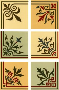 Renaissance pattern from The Practical Decorator and Ornamentist (1892) by G.A Audsley and M.A. Audsley. Digitally enhanced from our own original first edition of the publication.. Free illustration for personal and commercial use.