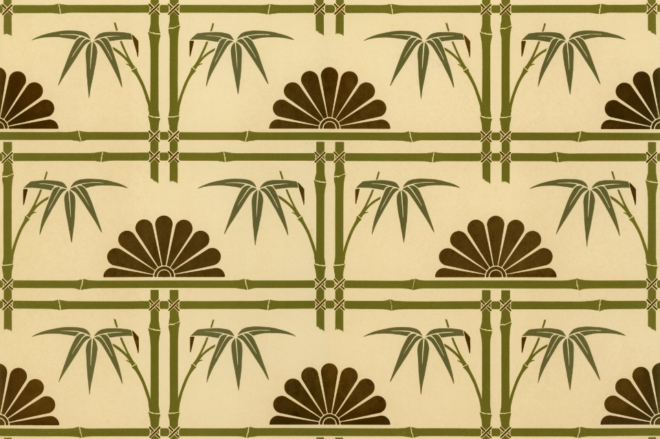 Antique Japanese pattern from The Practical Decorator and Ornamentist (1892) by G.A Audsley and M.A. Audsley. Digitally enhanced from our own original first edition of the publication.