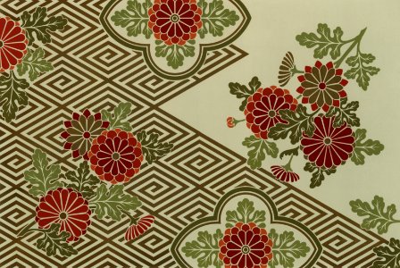 Vintage Japanese pattern from The Practical Decorator and Ornamentist (1892) by G.A Audsley and M.A. Audsley. Digitally enhanced from our own original first edition of the publication.