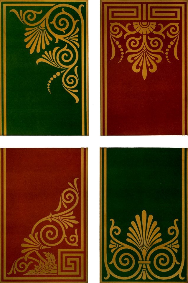 Antique Greek pattern from The Practical Decorator and Ornamentist (1892) by G.A Audsley and M.A. Audsley. Digitally enhanced from our own original first edition of the publication.