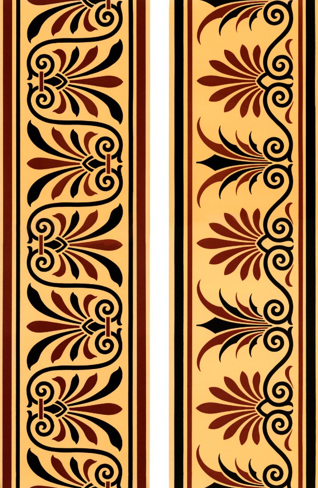 Greek pattern from The Practical Decorator and Ornamentist (1892) by G.A Audsley and M.A. Audsley. Digitally enhanced from our own original first edition of the publication.