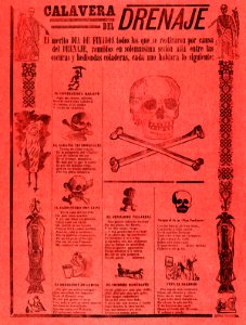 Drainage Calavera by Mexican political printmaker, Jose Guadalupe Posada (1852-1913).. Free illustration for personal and commercial use.