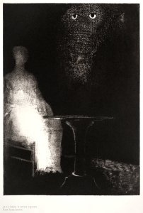 Below, I Saw the Vaporous Contours of a Human Form (1896) by Odilon Redon.. Free illustration for personal and commercial use.