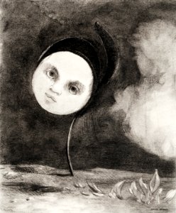 Strange Flower (Little Sister of the Poor) (1880) by Odilon Redon.. Free illustration for personal and commercial use.