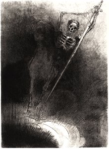 And His Name That Sat on Him Was Death (1899) by Odilon Redon.
