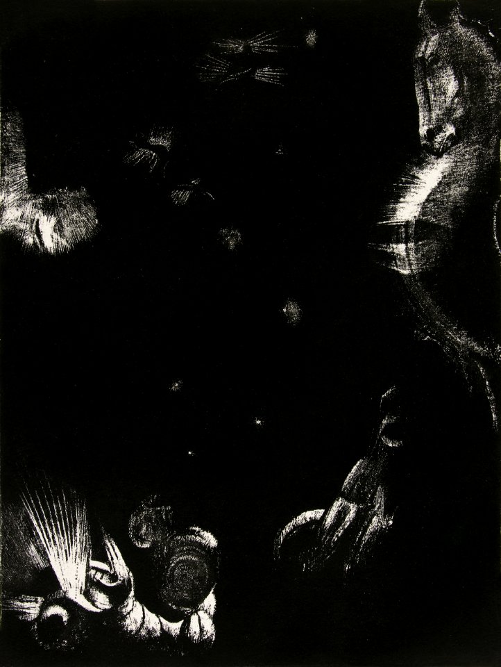 The Different Peoples Who Inhabit the Land and the Sea (1896) by Odilon Redon.