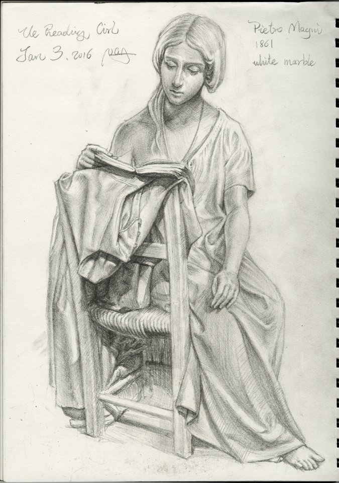 Drawing at the National Gallery of Art - The Reading Girl (20160103)