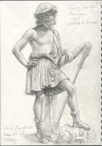 Drawing at the National Gallery of Art - David Triumphant (20151231). Free illustration for personal and commercial use.