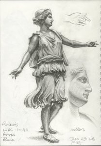 Drawing at the National Gallery of Art - Artemis (20151223). Free illustration for personal and commercial use.