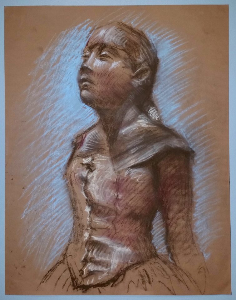 Drawing at the National Gallery of Art - Degas' Little Dancer (20160109)