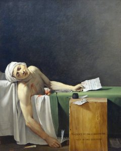 "Marat assassiné", atelier de Jacques-Louis David, 1794. Musée du Louvre.. Free illustration for personal and commercial use.