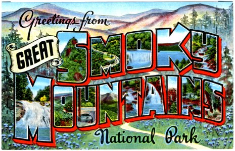 Greetings from Great Smoky Mountains National Park. Free illustration for personal and commercial use.