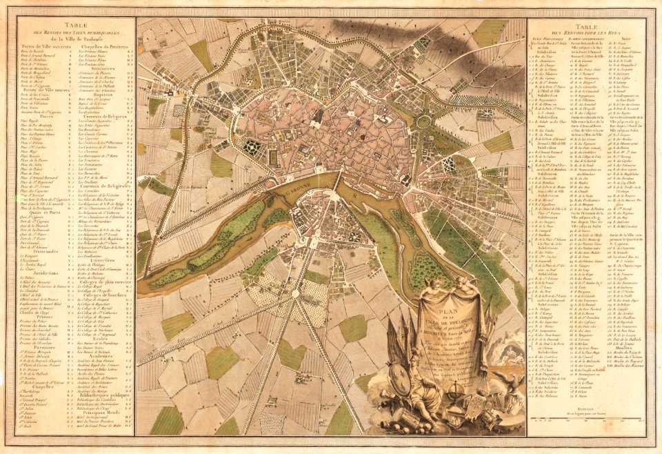 1777 - "Plan de la ville de Toulouse dédié et présenté à Monsieur le frère du Roi".