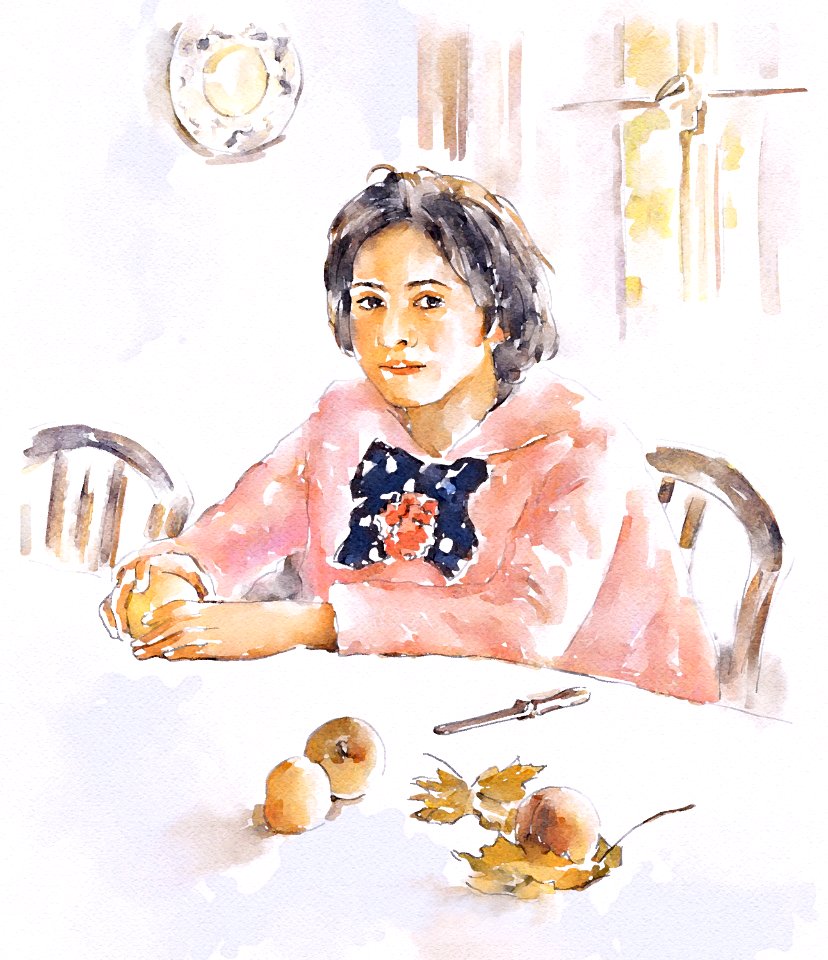 "Girl with peaches"