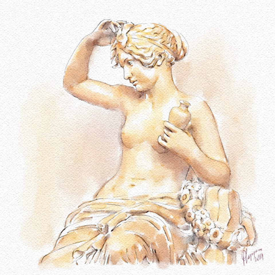 Girl with perfume, a statue in State Hermitage. Free illustration for personal and commercial use.
