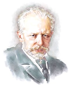 "Pyotr Tchaikovsky". Free illustration for personal and commercial use.
