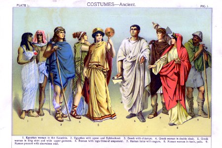 COSTUMES ANCIENT 1897 PUBLIC DOMAIN. Free illustration for personal and commercial use.