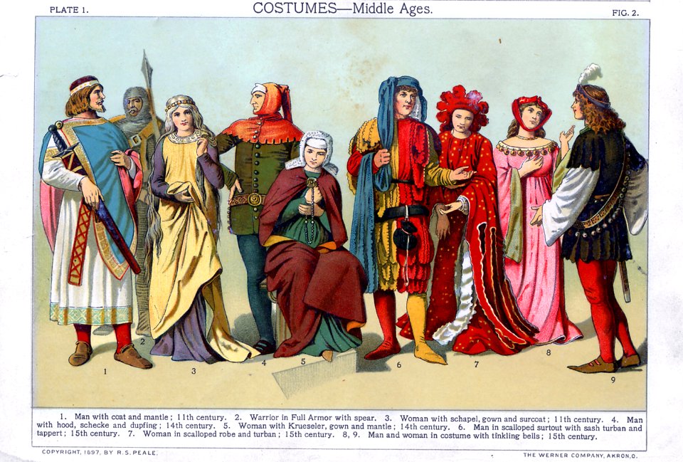 COSTUMES MIDDLE AGES 1897 PUBLIC DOMAIN