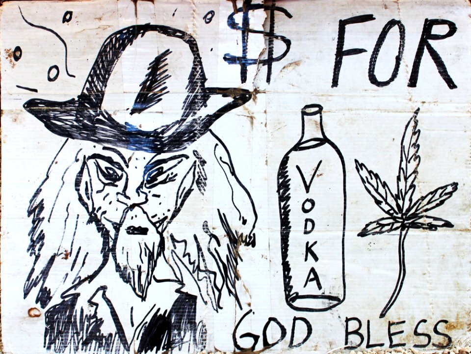 STREET BEGGAR SIGN