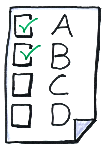Multiple Choice. Free illustration for personal and commercial use.