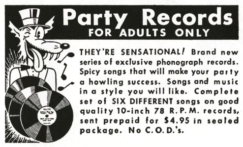 Party Records for Adults Only. Free illustration for personal and commercial use.
