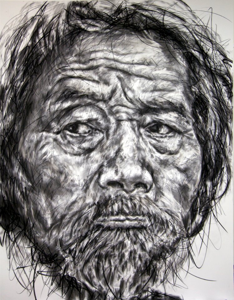 Charcoal on canvas #homnguyen