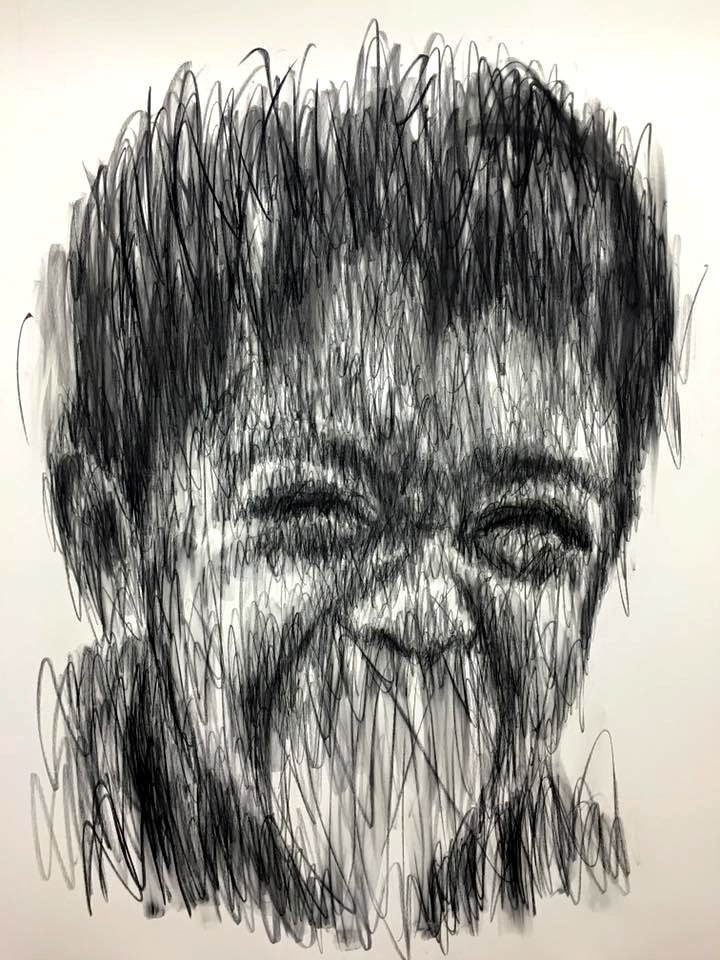Charcoal on canvas #homnguyen