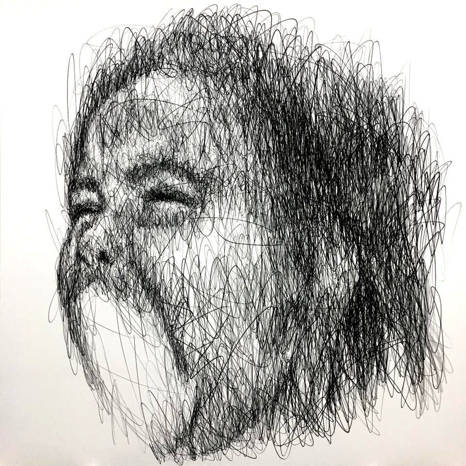 Charcoal on canvas