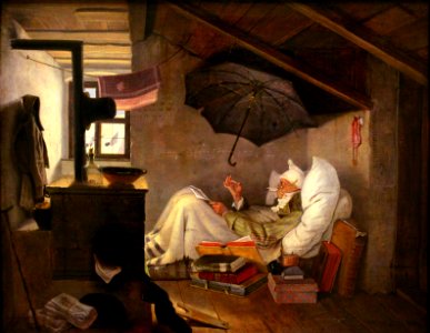 München, Deutschland - "The poor poet", by Carl Spitzweg