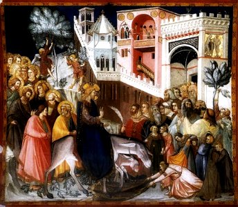 Entry of Christ into Jerusalem, by Pietro Lorenzetti