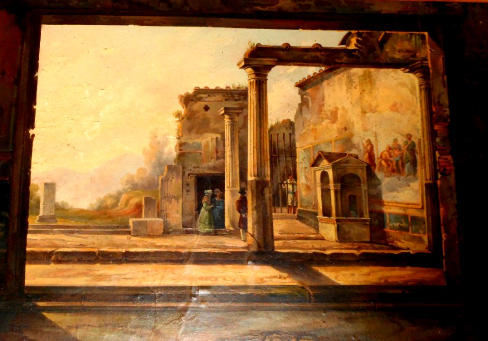 House Of The Tragic Poet At Pompeii Wall Painting About Royal Palace Rooms Of The